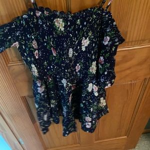 Floral cold shoulder romper